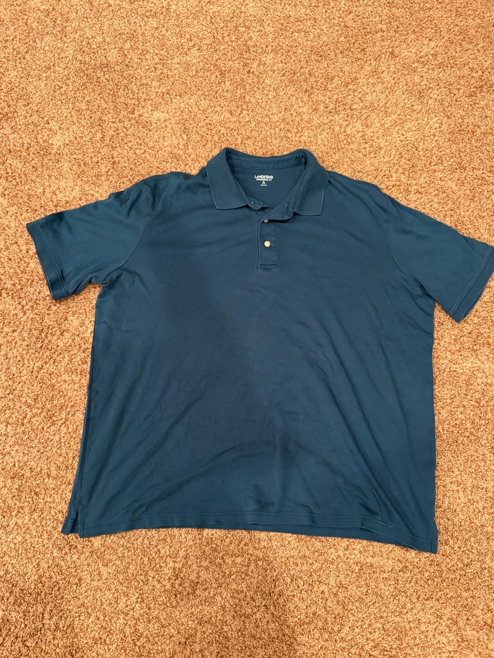 Men’s Teal Lands’ End Polo